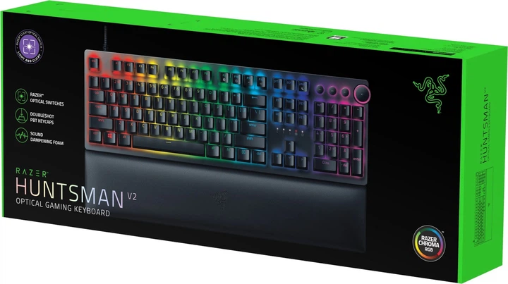 Klawiatura przewodowa Razer Huntsman V2 Clicky Optical Purple Switch USB Black (RZ03-03931200-R3N1) - obraz 5