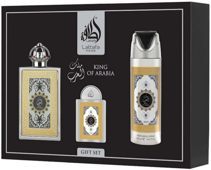 Zestaw męski Lattafa Pride King of Arabia Woda perfumowana 100 ml + Miniatura 20 ml + Dezodorant w sprayu 200 ml (6290362347996) - obraz 1