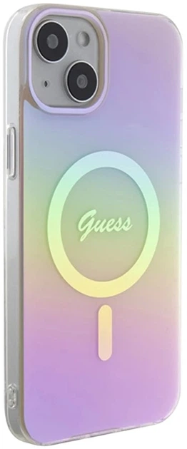 Панель Guess IML Iridescent MagSafe для Apple iPhone 15 Plus/14 Plus Pink (3666339155070) - зображення 4