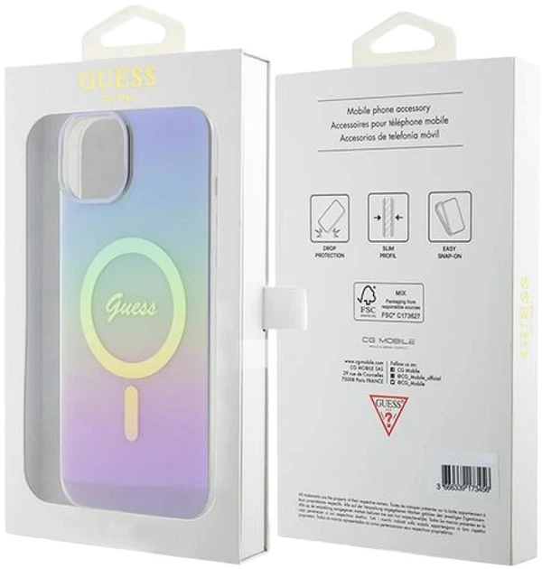 Панель Guess IML Iridescent MagSafe для Apple iPhone 15 Plus/14 Plus Purple (3666339154790) - зображення 8