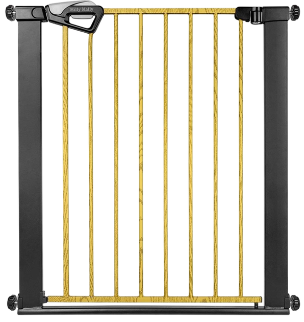 Захисна брамка Milly Mally Бар'єр для сходів Guardy 83 Black Natural (5907090700764) - зображення 1