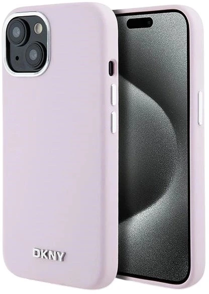 Панель DKNY Liquid Silicone Small Metal Logo MagSafe для Apple iPhone 15 Plus / 14 Plus Pink (3666339265861) - зображення 1