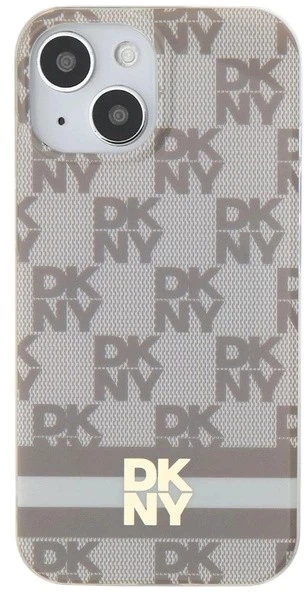 Etui DKNY IML Checkered Mono Pattern & Printed Stripes MagSafe do Apple iPhone 15 / 14 / 13 Beige (3666339269494) - obraz 3