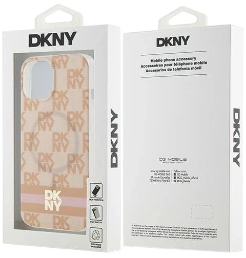 Etui DKNY IML Checkered Mono Pattern & Printed Stripes MagSafe do Apple iPhone 15 / 14 / 13 Pink (3666339269074) - obraz 8