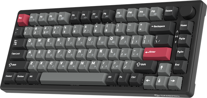 Клавиатура беспроводная GamePro Asgard Yord Keychron Super Red Switch Wireless/Bluetooth/USB Black (MK266BK) - изображение 2