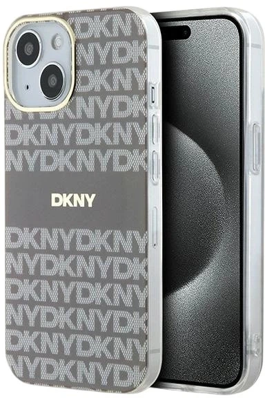 Etui DKNY IML Mono & Stripe MagSafe do Apple iPhone 15 / 14 / 13 Beige (3666339267957) - obraz 1