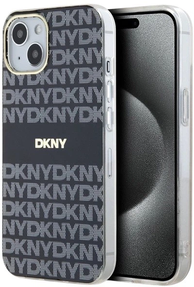 Etui DKNY IML Mono & Stripe MagSafe do Apple iPhone 15 / 14 / 13 Black (3666339268091) - obraz 1