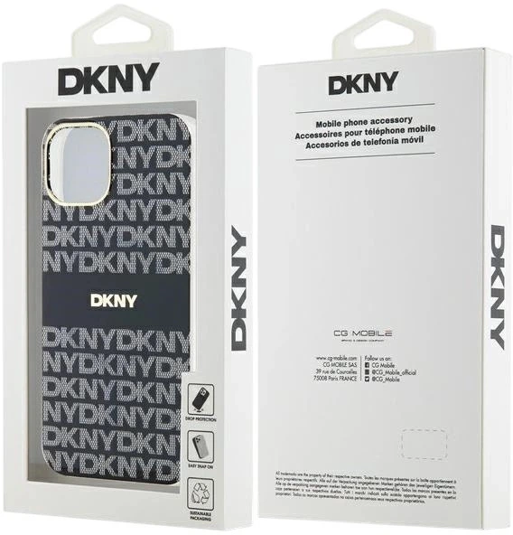 Etui DKNY IML Mono & Stripe MagSafe do Apple iPhone 15 / 14 / 13 Black (3666339268091) - obraz 8