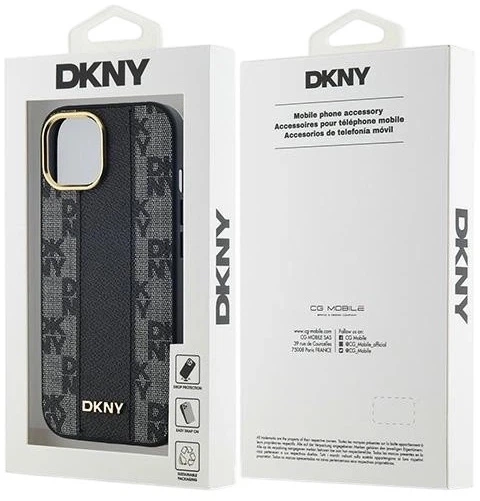 Etui DKNY Leather Checkered Mono Pattern MagSafe do Apple iPhone 15 / 14 / 13 Black (3666339259839) - obraz 8