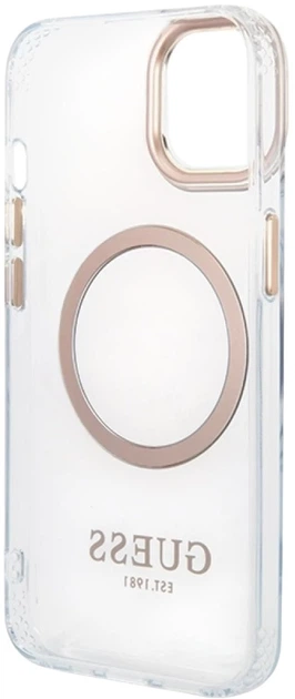 Панель Guess Metal Outline Magsafe для Apple iPhone 15 Plus/14 Plus Transparent/Gold (3666339196905) - зображення 5