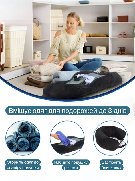 Дорожная подушка органайзер для шеи в дорогу для самолета автобуса поезда ручная кладь подушки для путешествий под голову 2 в 1 в комплекте бокс с одноразовой мыльной бумагой - изображение 2