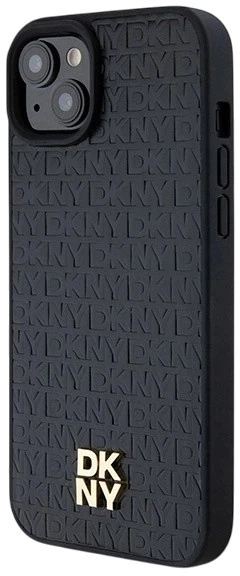 Панель DKNY Leather Pattern Metal Logo MagSafe для Apple iPhone 15 / 14 / 13 Black (3666339261511) - зображення 2