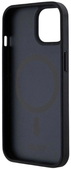 Панель DKNY Leather Printed Pattern Metal Logo MagSafe для Apple iPhone  15 / 14 / 13 Black (3666339262211) - зображення 6