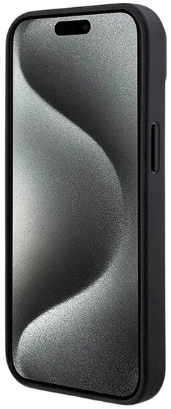 Панель DKNY Leather Printed Pattern Metal Logo MagSafe для Apple iPhone  15 / 14 / 13 Black (3666339262211) - зображення 7