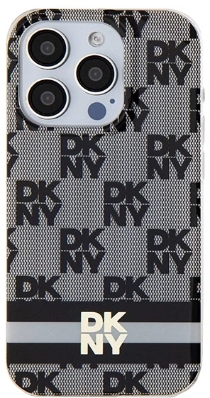 Etui DKNY IML Checkered Mono Pattern & Printed Stripes MagSafe do Apple iPhone 15 Pro Max Black (3666339269388) - obraz 3