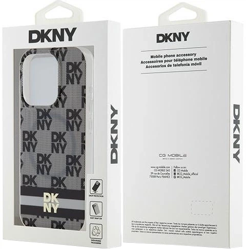 Etui DKNY IML Checkered Mono Pattern & Printed Stripes MagSafe do Apple iPhone 15 Pro Max Black (3666339269388) - obraz 8