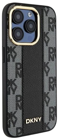 Etui DKNY Leather Checkered Mono Pattern MagSafe do Apple iPhone 15 Pro Max Black (3666339259860) - obraz 4