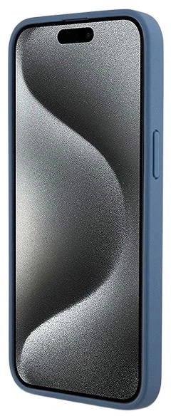 Панель DKNY Leather Monogram Pattern Metal Logo MagSafe для Apple iPhone 15 Pro Max Blue (3666339261689) - зображення 7