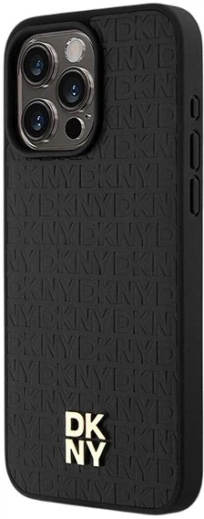 Etui DKNY Leather Monogram Pattern Metal Logo MagSafe do Apple iPhone 15 Pro Max Black (3666339261542) - obraz 2