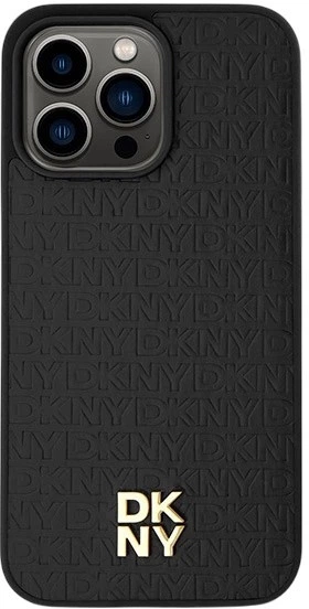 Etui DKNY Leather Monogram Pattern Metal Logo MagSafe do Apple iPhone 15 Pro Max Black (3666339261542) - obraz 3