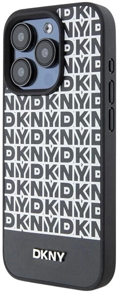 Etui DKNY Leather Printed Pattern Metal Logo MagSafe do Apple iPhone 15 Pro Max Black (3666339262242) - obraz 2