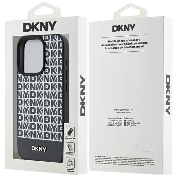 Etui DKNY Leather Printed Pattern Metal Logo MagSafe do Apple iPhone 15 Pro Max Black (3666339262242) - obraz 8