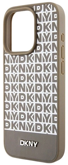 Etui DKNY Leather Printed Pattern Metal Logo MagSafe do Apple iPhone 15 Pro Max Brown (3666339262105) - obraz 5
