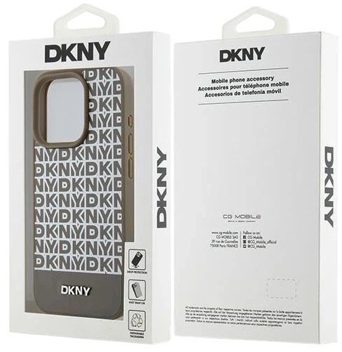 Etui DKNY Leather Printed Pattern Metal Logo MagSafe do Apple iPhone 15 Pro Max Brown (3666339262105) - obraz 8