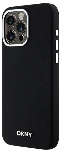 Панель DKNY Liquid Silicone Small Metal Logo MagSafe для Apple iPhone 15 Pro Max Black (3666339265748) - зображення 2