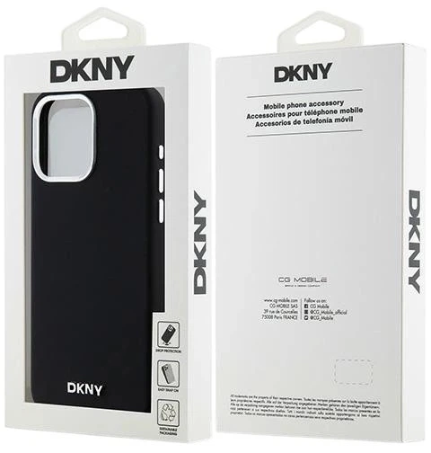 Панель DKNY Liquid Silicone Small Metal Logo MagSafe для Apple iPhone 15 Pro Max Black (3666339265748) - зображення 8