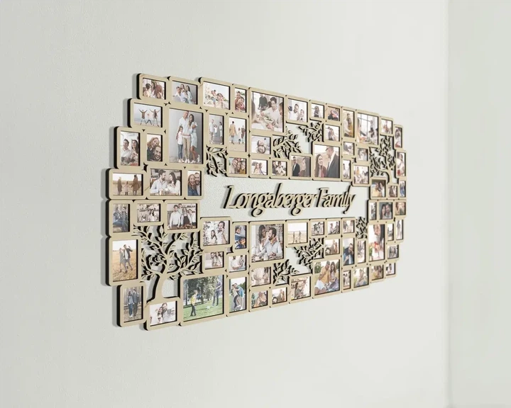 Фоторамка-коллаж The Frame Depot Семейное дерево XXXL под персонализацию на 72 горизонтальных и вертикальных фото Бежевый (tree_xxxl) - изображение 2