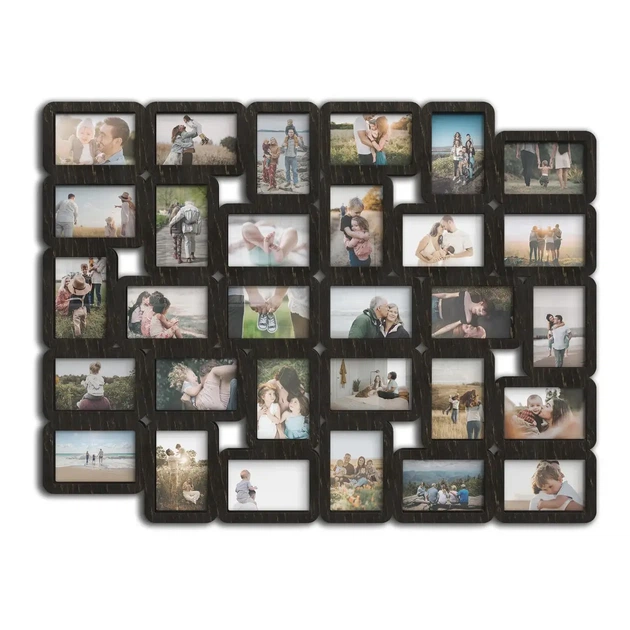 Фото-коллаж на 30 фото The Frame Depot 10×15 см горизонтальный и вертикальный Черный (collage_30_photo_4x6_2_parts) - изображение 2