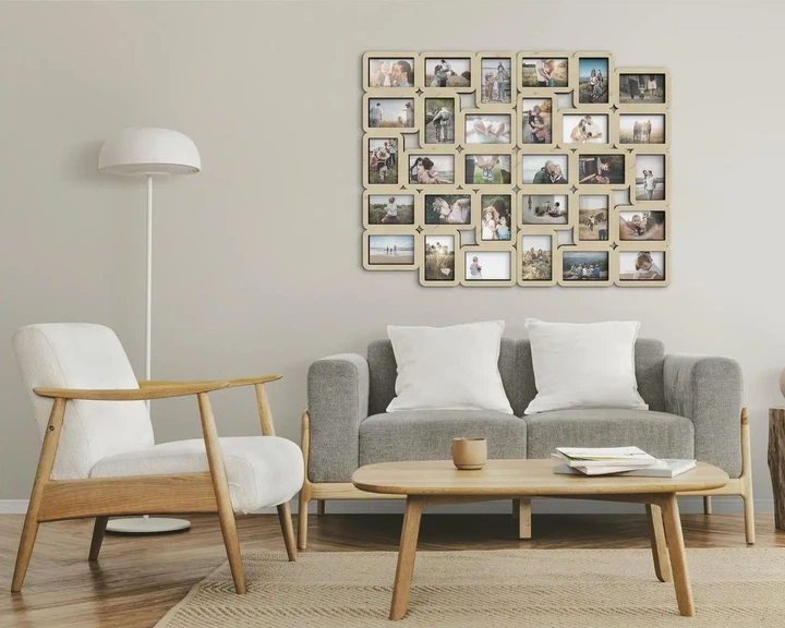 Фото-коллаж на 30 фото The Frame Depot 10×15 см горизонтальный и вертикальный Бежевый (collage_30_photo_4x6_2_parts) - изображение 2
