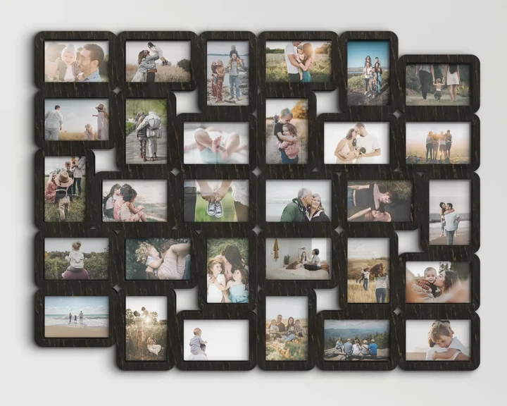 Фото-коллаж на 30 фото The Frame Depot 10×15 см горизонтальный и вертикальный Черный (collage_30_photo_4x6_2_parts) - изображение 3