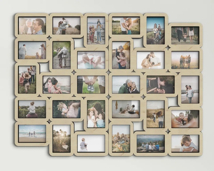 Фото-коллаж на 30 фото The Frame Depot 10×15 см горизонтальный и вертикальный Бежевый (collage_30_photo_4x6_2_parts) - изображение 4
