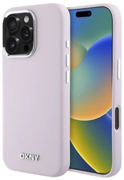 Etui DKNY Liquid Silicone Small Metal Logo MagSafe do Apple iPhone 16 Pro Pink (3666339334888) - obraz 1