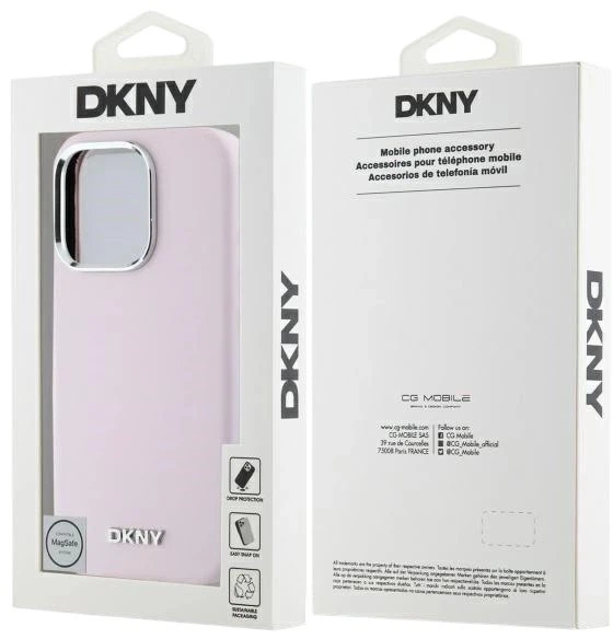 Etui DKNY Liquid Silicone Small Metal Logo MagSafe do Apple iPhone 16 Pro Pink (3666339334888) - obraz 8