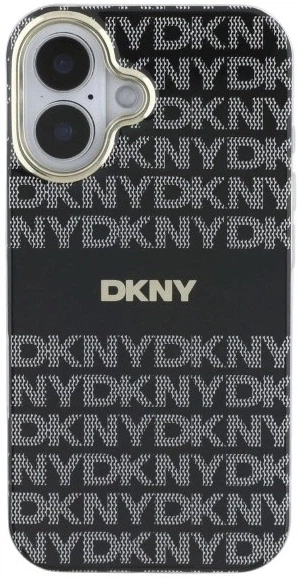 Etui DKNY Repeat Texture Pattern With Stripe do Apple iPhone 16 Black (3666339335502) - obraz 3