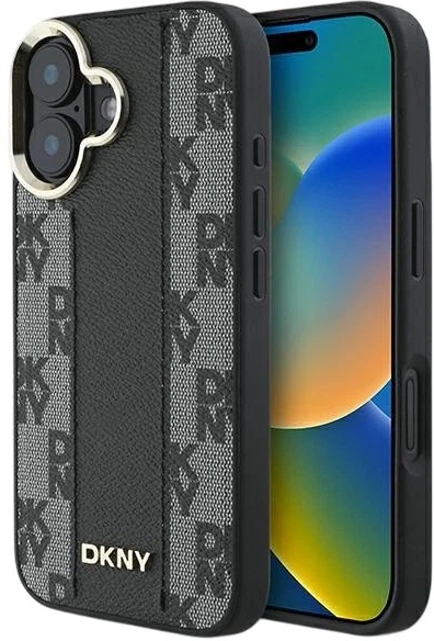 Etui DKNY Checkered Pattern Magsafe do Apple iPhone 16 Black (3666339333140) - obraz 1