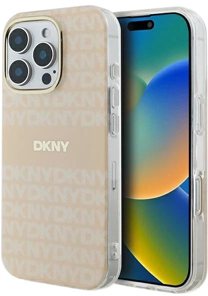 Etui DKNY Repeat Texture Pattern & Stripe MagSafe do Apple iPhone 16 Pro Max Pink (3666339335410) - obraz 1