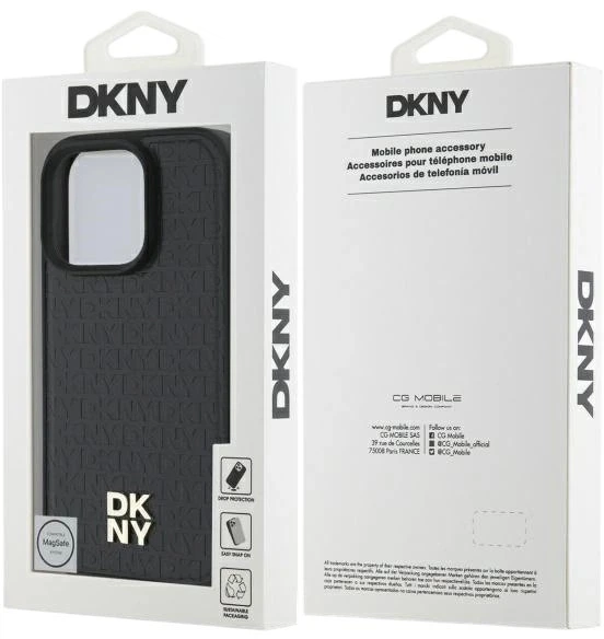 Etui DKNY Repeat Pattern Stack Logo MagSafe do Apple iPhone 16 Pro Max Black (3666339333652) - obraz 8