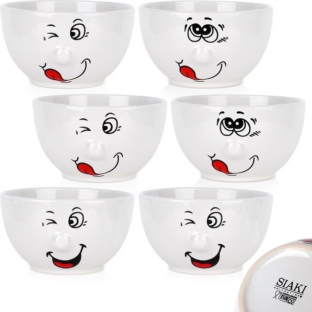 Zestaw misek Siaki Collection Buźki ceramicznych Biały 550 ml 6 szt (5904316488505) - obraz 3