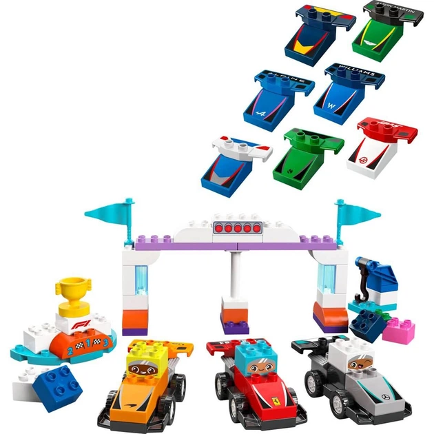 Конструктор LEGO DUPLO Автомобили для гонки и пилоты команд Формулы-1, 70 деталей (10445) - Фото 4 Конструктор LEGO DUPLO Автомобили для гонки и пилоты команд Формулы-1, 70 деталей (10445) - изображение 4