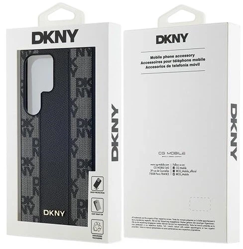 Etui DKNY Leather Checkered Mono Pattern MagSafe do Samsung Galaxy S24 Ultra Black (3666339276829) - obraz 8