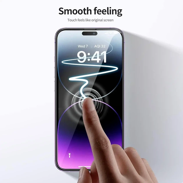 Защитное стекло SmartDevil для iPhone 14 Pro Max (3 шт)- глянцевое, без отпечатков, 9H прочность, легкая установка - изображение 7