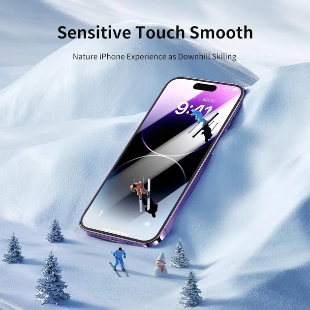 Защитное стекло SmartDevil для iPhone 14 Pro Max (3 шт)- глянцевое, без отпечатков, 9H прочность, легкая установка - изображение 9