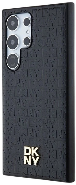 Etui DKNY Leather Pattern Metal Logo MagSafe do Samsung Galaxy S24 Ultra Black (3666339276881) - obraz 2