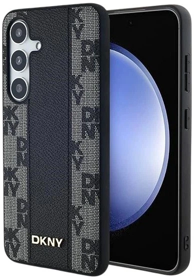 Etui DKNY Leather Checkered Mono Pattern MagSafe do Samsung Galaxy S24 Plus Black (3666339276812) - obraz 1