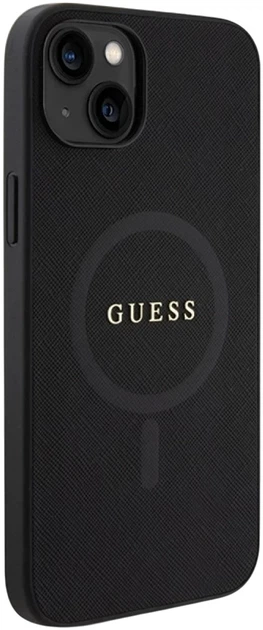 Панель Guess Saffiano MagSafe для Apple iPhone 15 Plus/14 Plus Black (3666339155773) - зображення 3