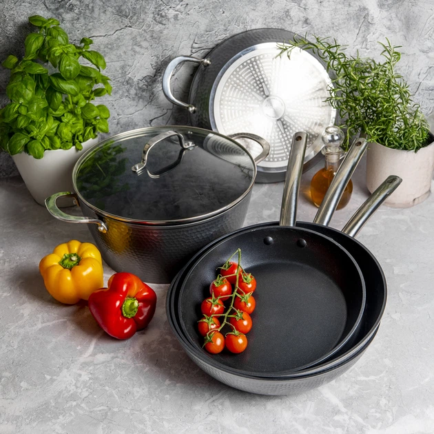 Каструля Ambition Bubble алюмінієва з кришкою Сіра 24 см 3.7 л (5907078481043) - зображення 2